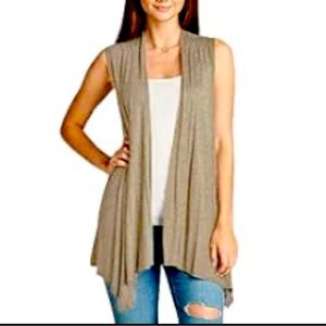 Casual Sleeveless Open Drape Cardigan by Cato 22/24